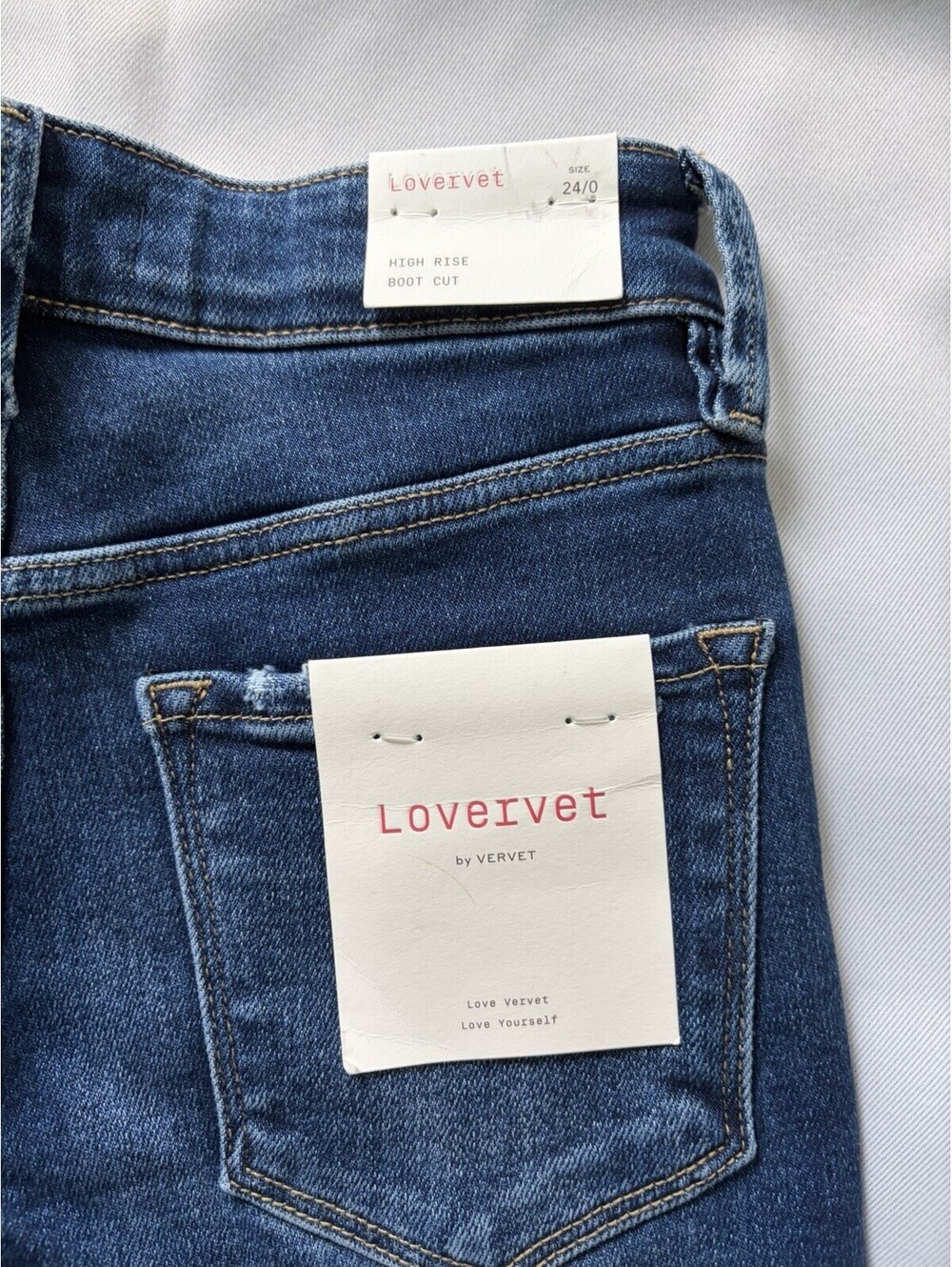 NWT Lovervet Vervet Jeans High Rise Crop Boot Cut Raw Hem Size 24/0 - Picture 5 of 7